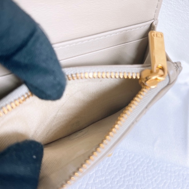 💰大出清 Dior Caro Glycine 錢包 沙色柔軟 Cannage 籐格紋小牛皮-8