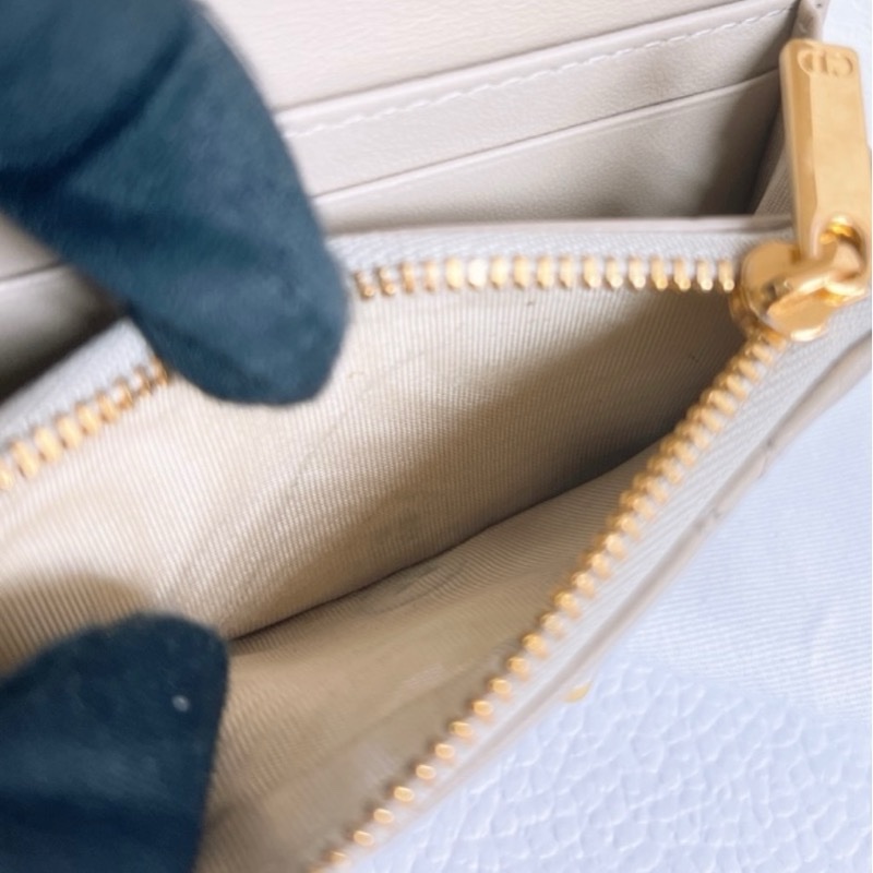 💰大出清 Dior Caro Glycine 錢包 沙色柔軟 Cannage 籐格紋小牛皮-11