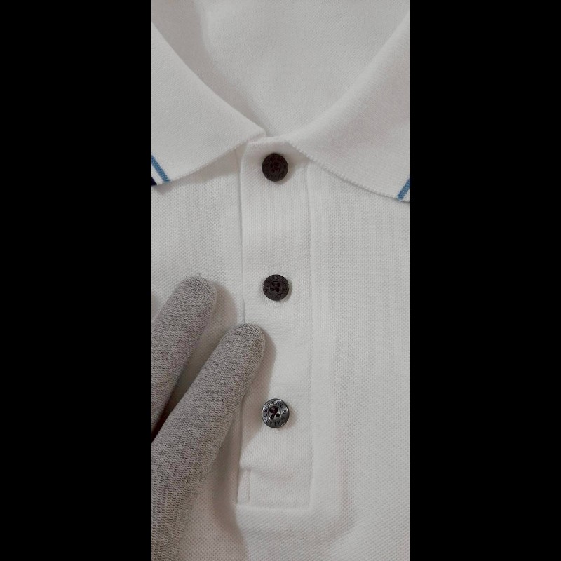 (日本製MIJ)絕版BURBERRY 博柏利 BLACK LABEL 黑標 戰馬 男白色短袖POLO衫3號-6