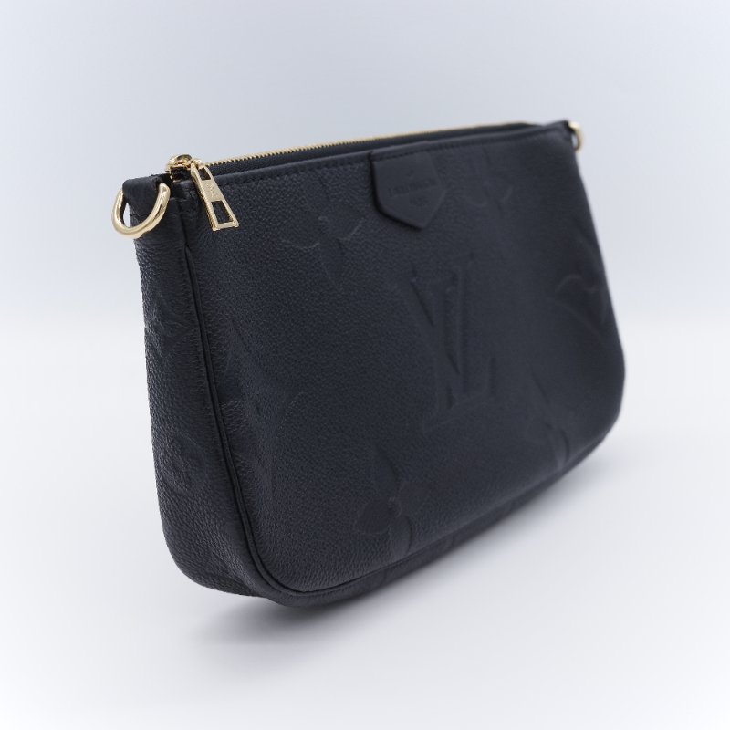 Louis Vuitton 路易威登 Multi Pochette Accessoires 黑色 壓花牛皮 斜背包-6
