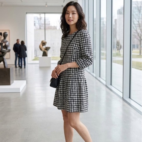 BURBERRY 藍標千鳥格紋洋裝