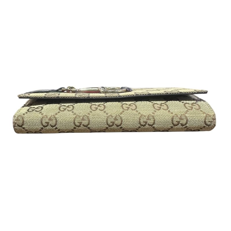 【美收精品】GUCCI茶色老花長夾 5-89-6