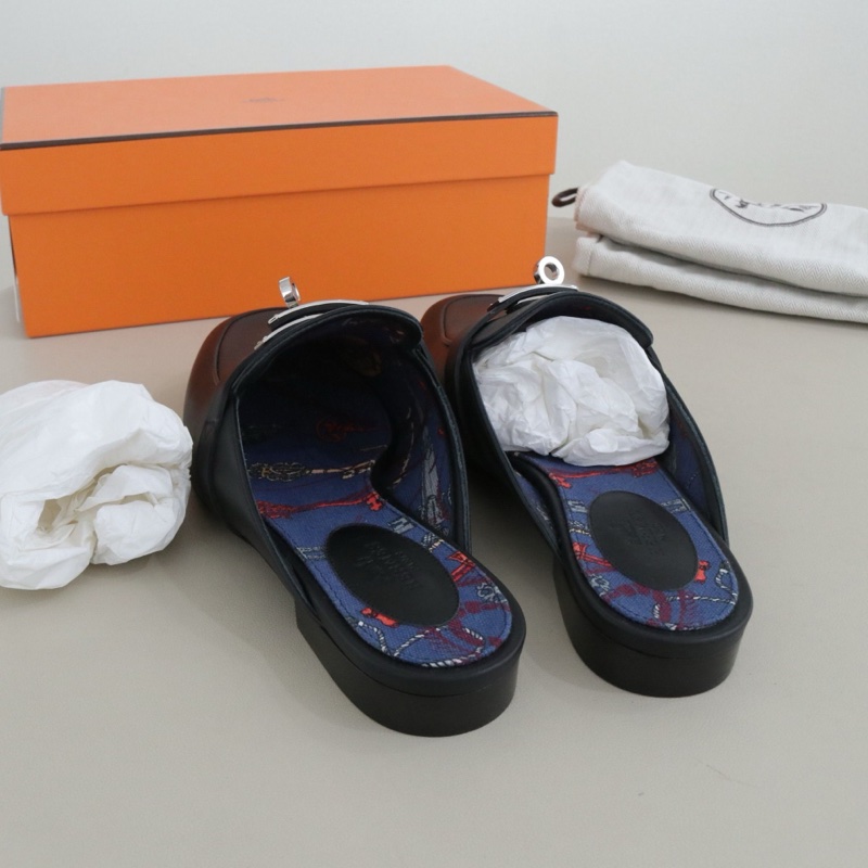 閒置新 Hermès 愛馬仕 Oz穆勒拖鞋女鞋，37碼，配件盒子防塵袋-1