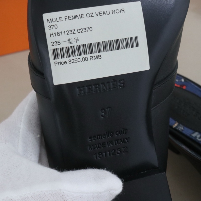 閒置新 Hermès 愛馬仕 Oz穆勒拖鞋女鞋，37碼，配件盒子防塵袋-6
