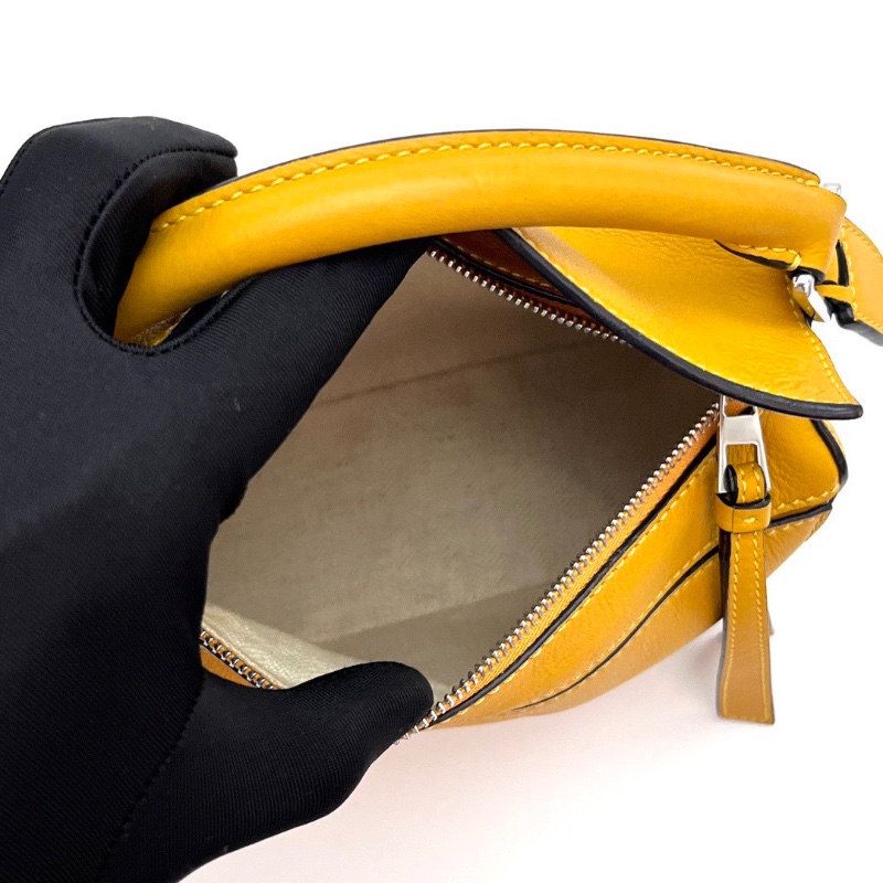 LOEWE黃色金扣 Puzzlemini 幾何手提肩背斜背包17*11*7.5 98新配件塵袋-1