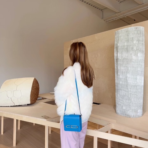 HERMESroulis mini馬卡龍藍銀扣豬鼻子肩背斜背包17.5*15*6 98新配件塵袋