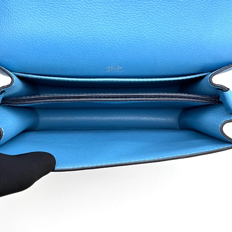 HERMESroulis mini馬卡龍藍銀扣豬鼻子肩背斜背包17.5*15*6 98新配件塵袋-2