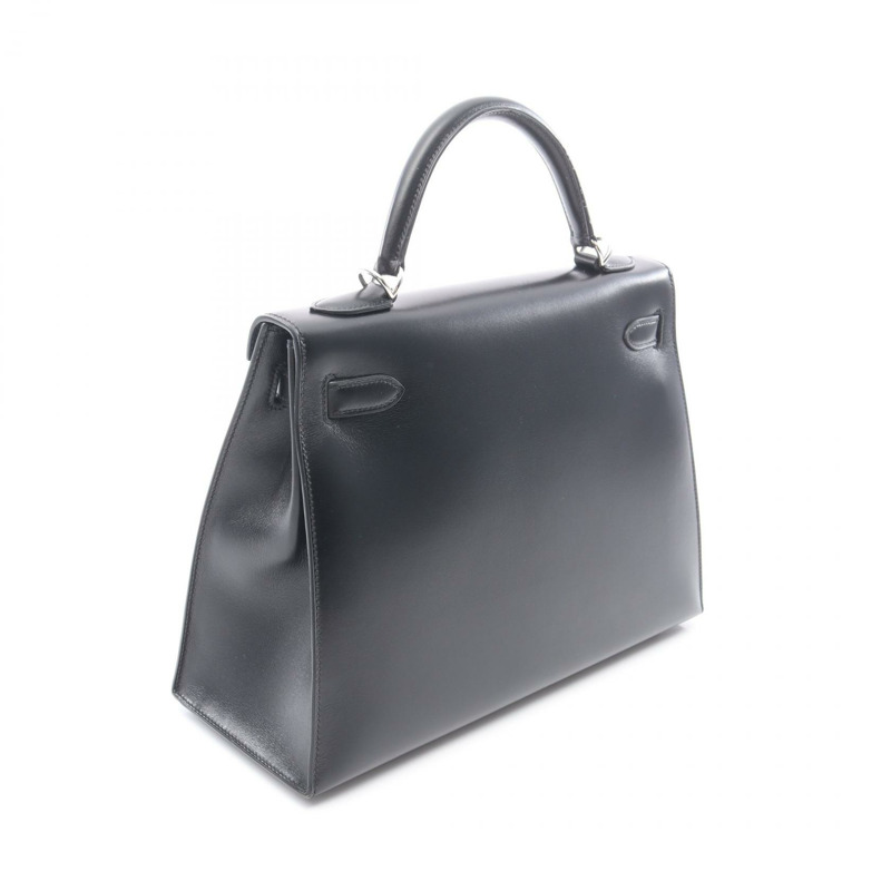 愛馬仕 Kelly 32 單肩手提包，Box 小牛皮，黑色 SHW，二手 K-1