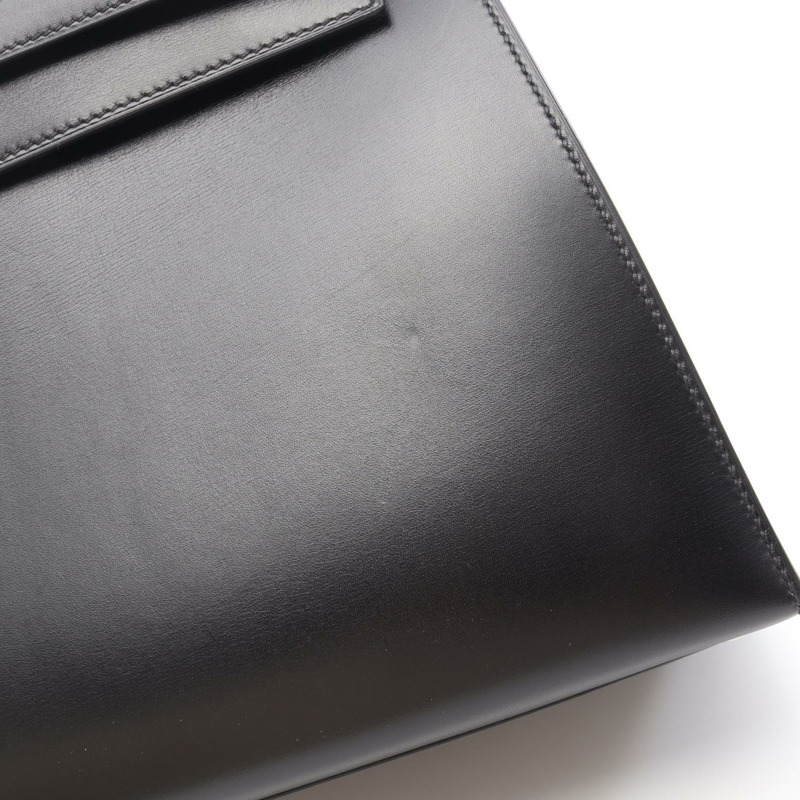 愛馬仕 Kelly 32 單肩手提包，Box 小牛皮，黑色 SHW，二手 K-7