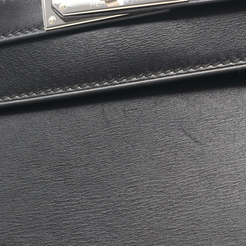 愛馬仕 Kelly 32 單肩手提包，Box 小牛皮，黑色 SHW，二手 K-11