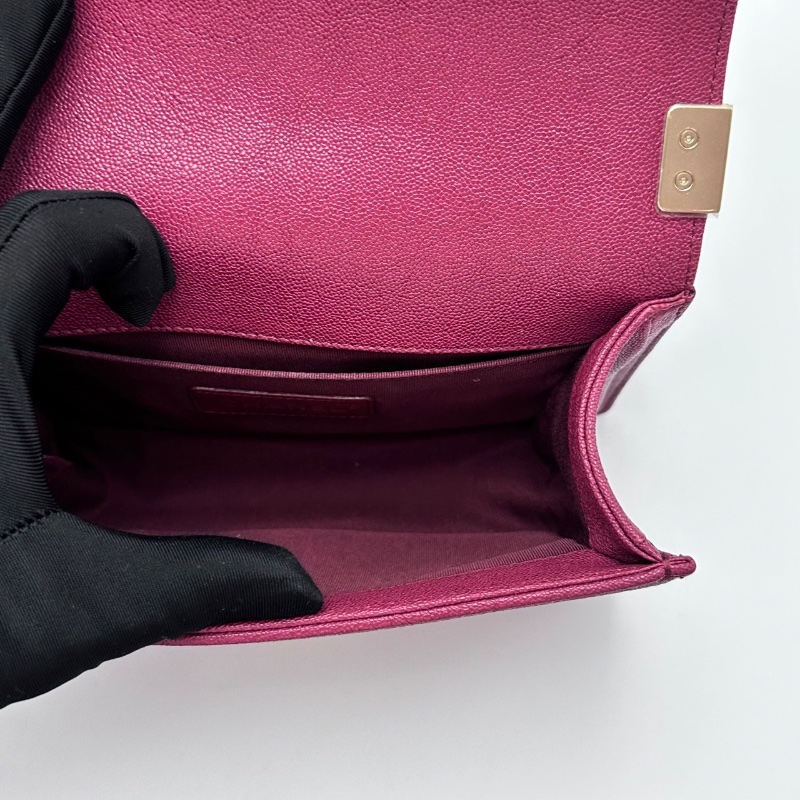 CHANEL 金扣荔枝紋牛皮 leboy小號肩背斜背包20*12*8 98新配件塵袋 保卡-2