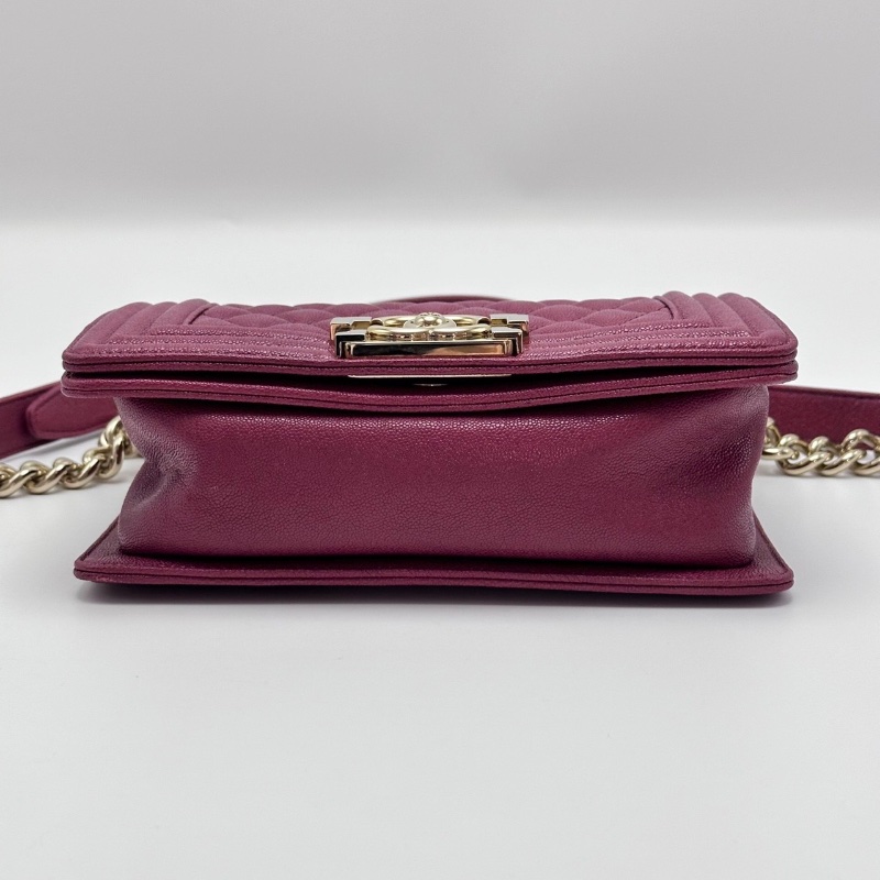 CHANEL 金扣荔枝紋牛皮 leboy小號肩背斜背包20*12*8 98新配件塵袋 保卡-4