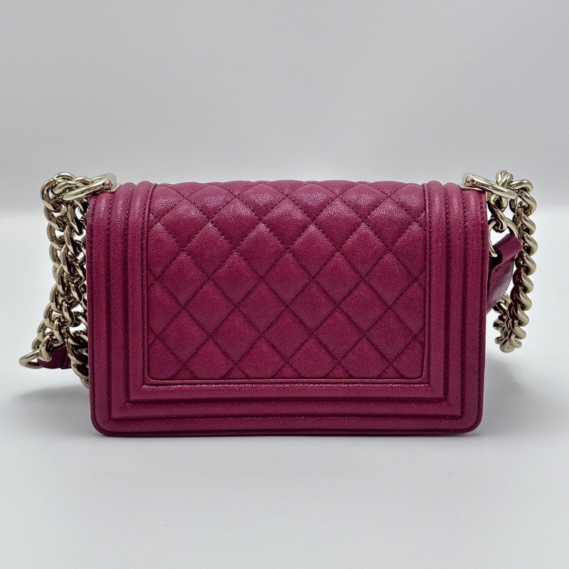 CHANEL 金扣荔枝紋牛皮 leboy小號肩背斜背包20*12*8 98新配件塵袋 保卡-6