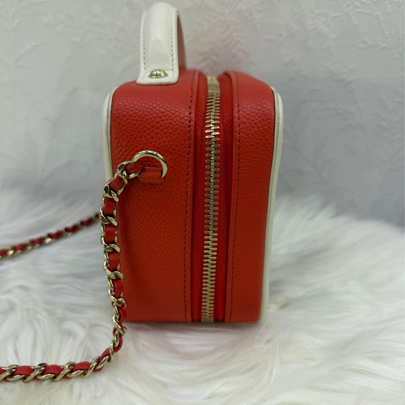 Caviar Quilted Small CC Filigree Vanity Case Blue White Red-2