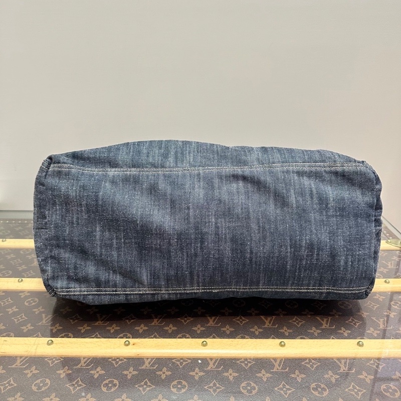 CHANEL 牛仔丹寧外縫線 手提腋下子母hobo包44*35*19 98新配件塵袋-4