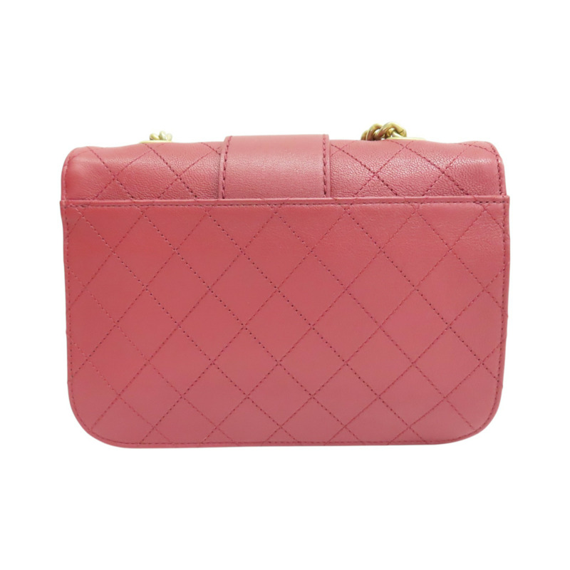 紅色 菱格紋 牛皮 肩背包 (無卡)【CHANEL 香奈兒】-1
