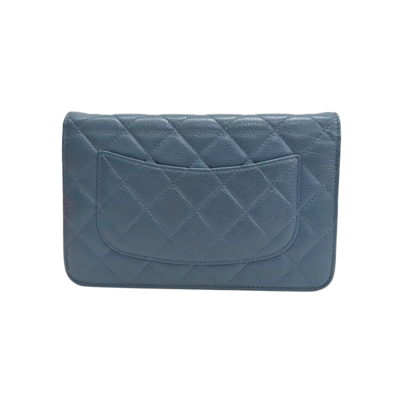 藍色 荔枝紋 牛皮 WOC 肩背包 (無卡)【CHANEL 香奈兒】 A33814-1