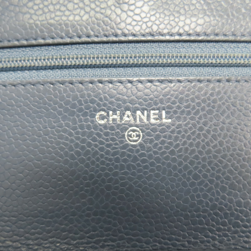 藍色 荔枝紋 牛皮 WOC 肩背包 (無卡)【CHANEL 香奈兒】 A33814-8