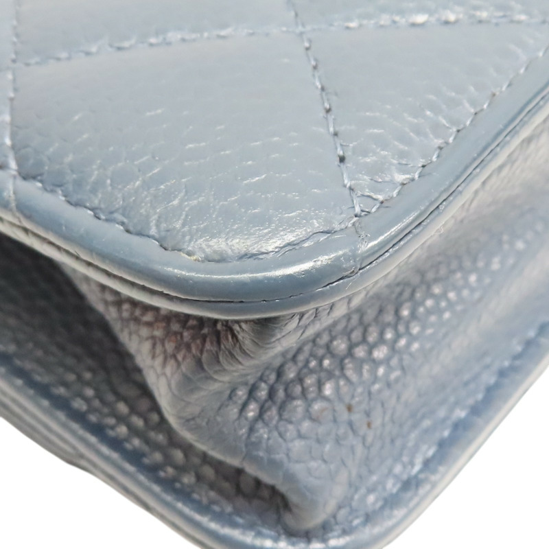 藍色 荔枝紋 牛皮 WOC 肩背包 (無卡)【CHANEL 香奈兒】 A33814-14