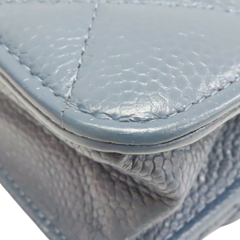 藍色 荔枝紋 牛皮 WOC 肩背包 (無卡)【CHANEL 香奈兒】 A33814-15