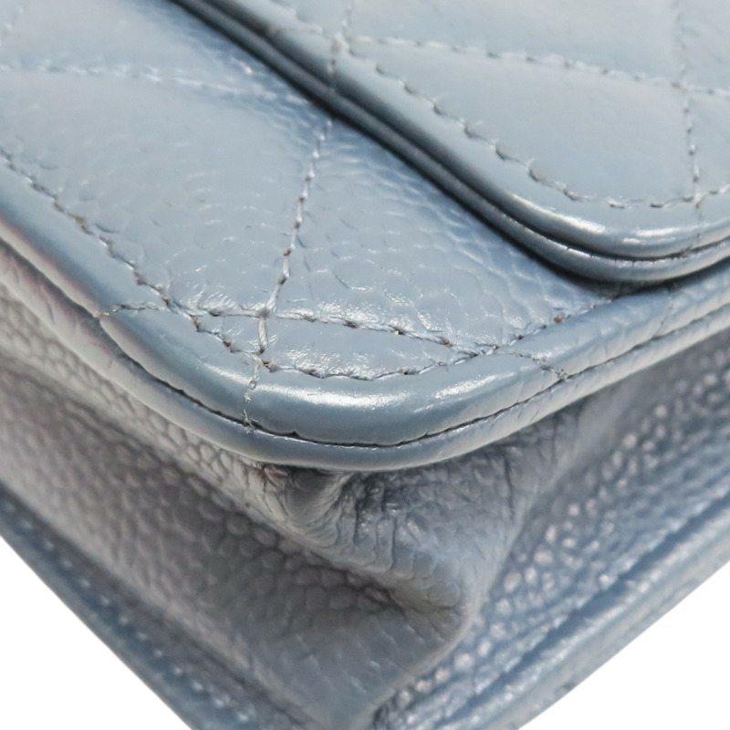 藍色 荔枝紋 牛皮 WOC 肩背包 (無卡)【CHANEL 香奈兒】 A33814-16