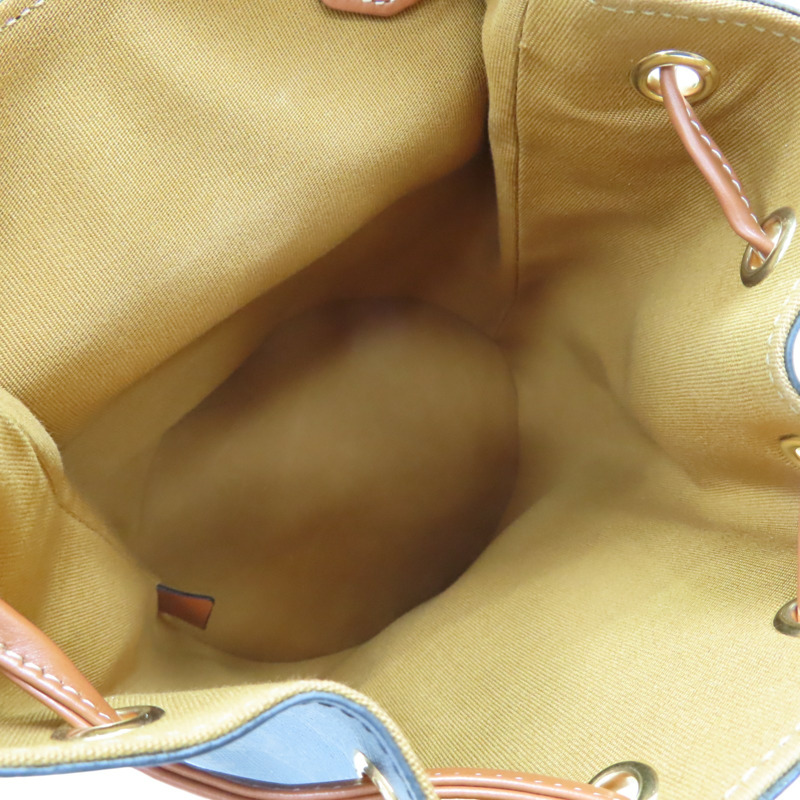 棕色 BONNIE 印花帆布 牛皮 後背包 金扣【CELINE 賽琳】 118702CAS-4