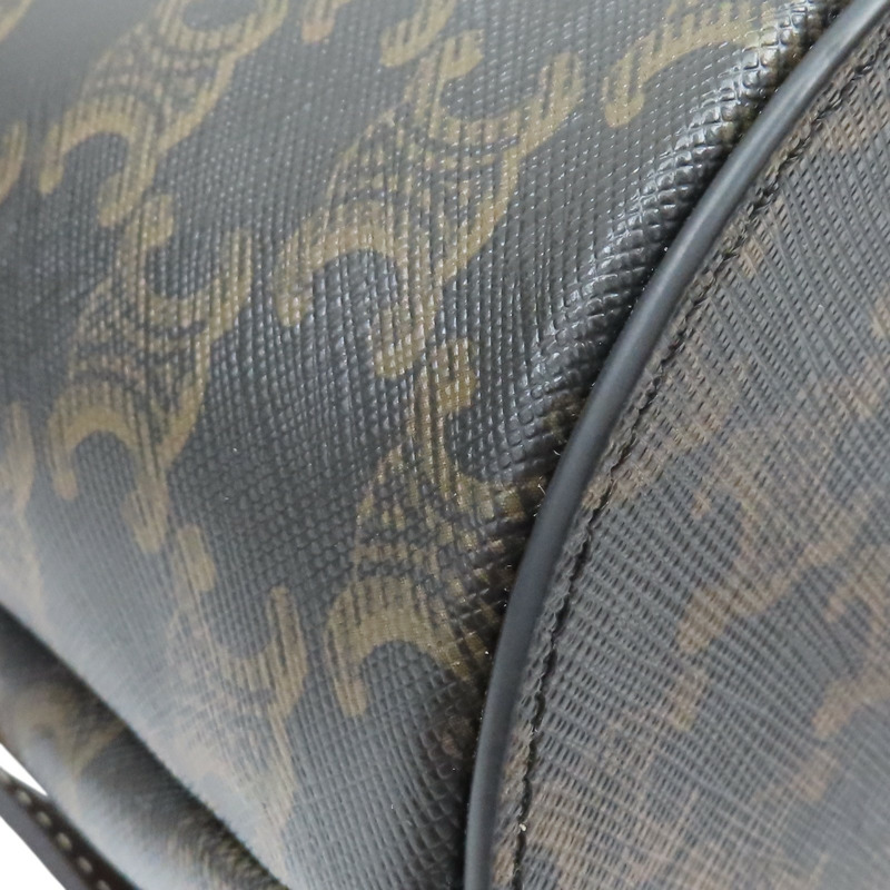 棕色 BONNIE 印花帆布 牛皮 後背包 金扣【CELINE 賽琳】 118702CAS-9