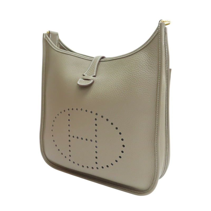 大象灰 TC牛皮 Evelyn Ⅲ 29 肩背包 金扣 W刻【HERMES 愛馬仕】 H056277CK-2