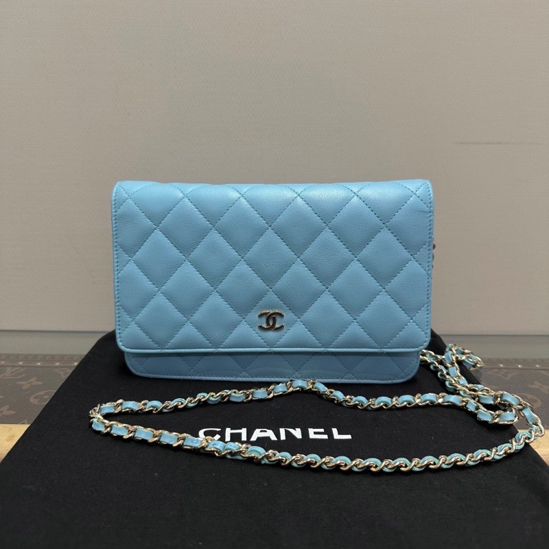 CHANEL藍金羊皮WOC包19*12*3.5 98新配件塵袋-1