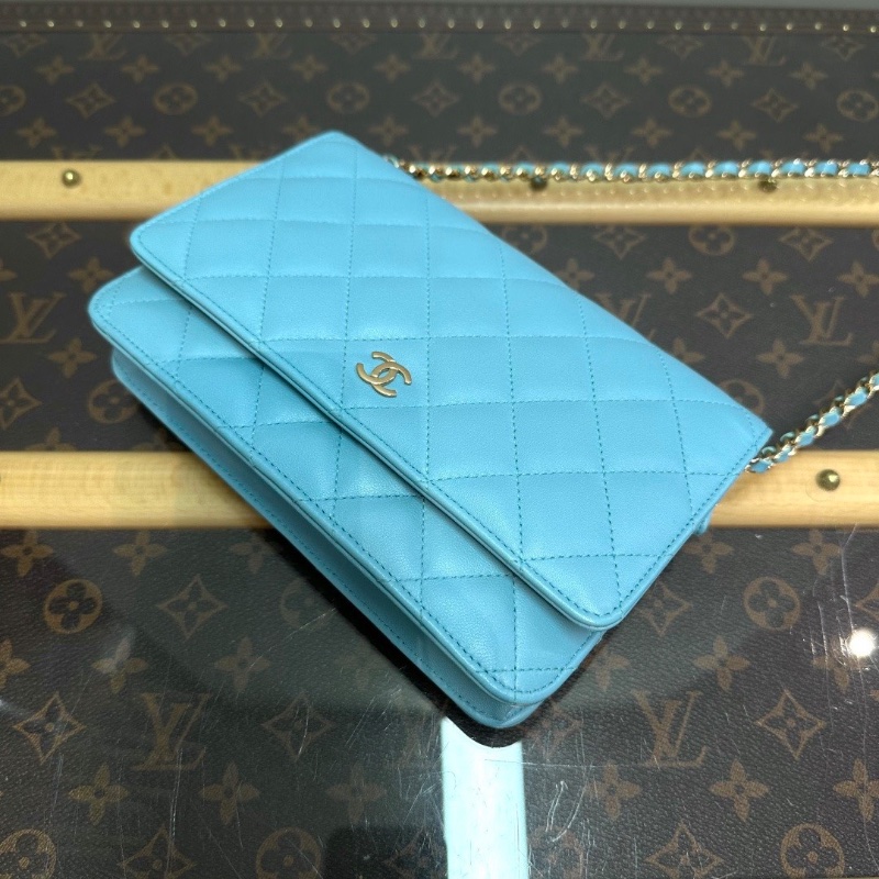 CHANEL藍金羊皮WOC包19*12*3.5 98新配件塵袋-5