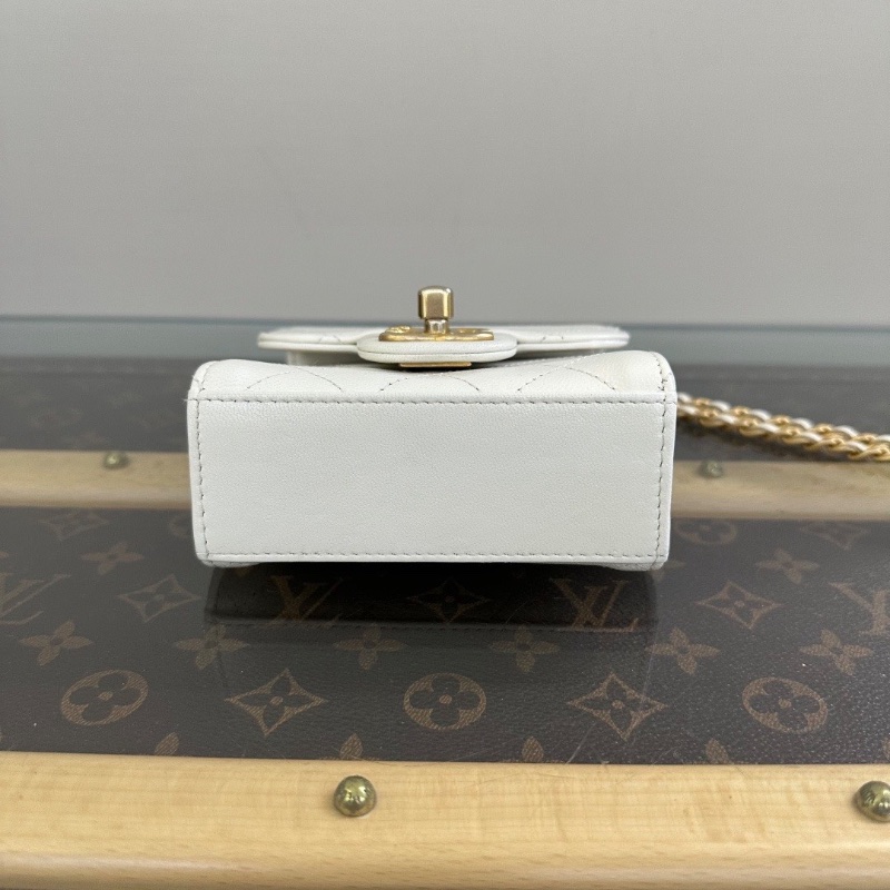CHANEL 白金mini 珍珠肩背斜背小方包11*11*5.5 98新配件塵袋-4