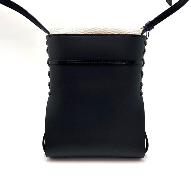 LOEWE 黑色全皮ikebana 小號肩背斜背水桶包18*23*5.5 98新配件塵袋-0