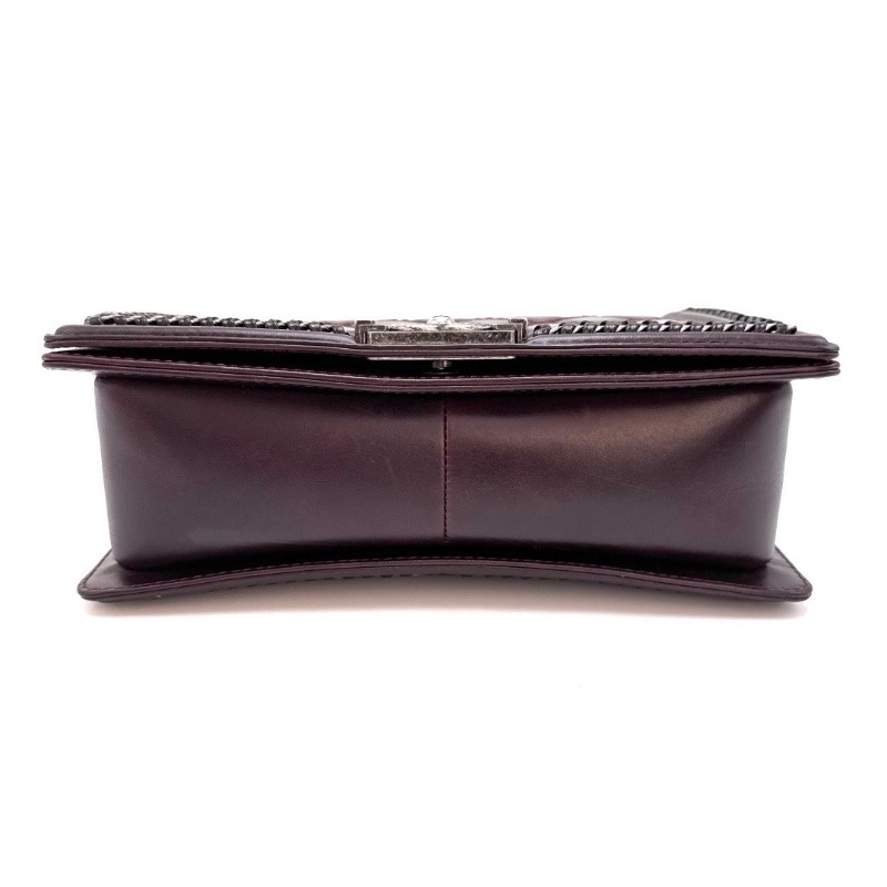 CHANEL 豬肝紅銀扣中號 Leboy宮廷限量手提肩背斜背包25*14*7 98新配件塵袋 購證保卡-3