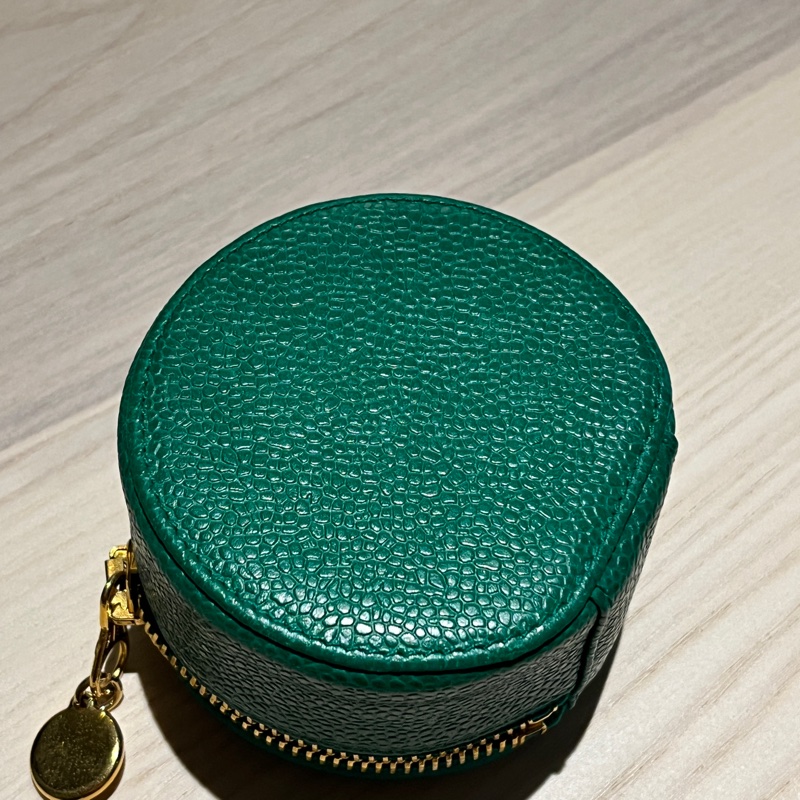 CHANEL 中古祖母綠古董首飾盒 荔枝皮 小皮件收納 絕版品-12