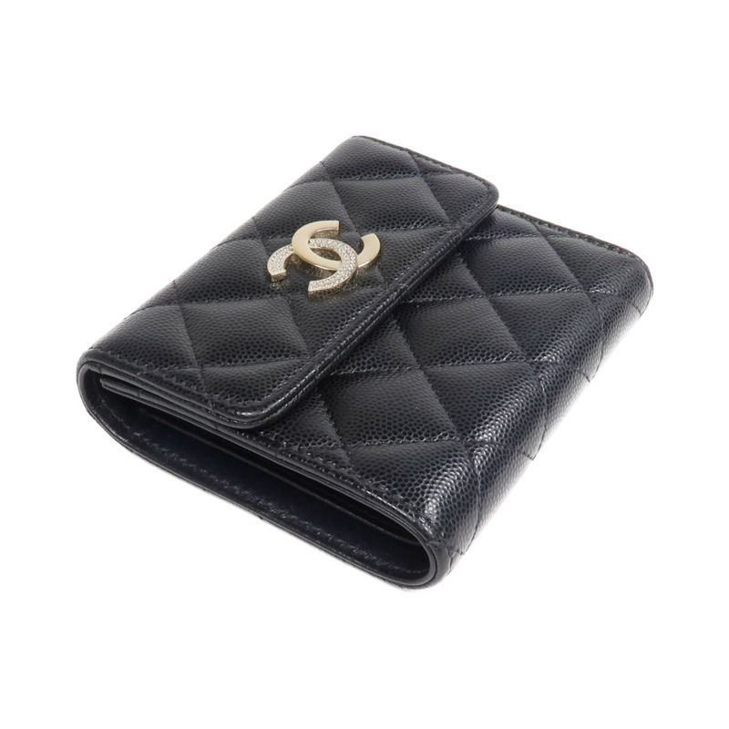 CHANEL 牛皮皮革Wallet金扣錢包-3