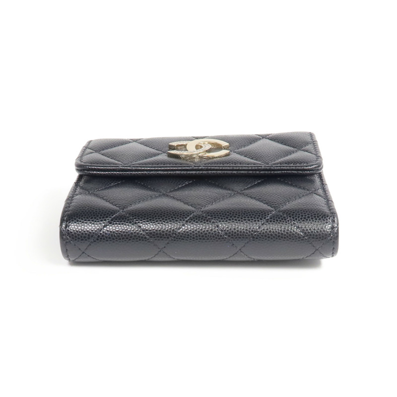 CHANEL 牛皮皮革Wallet金扣錢包-5