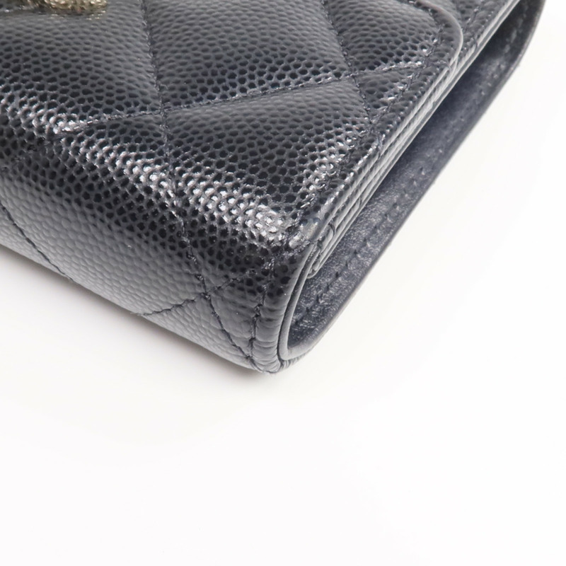 CHANEL 牛皮皮革Wallet金扣錢包-9