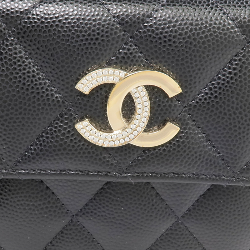 CHANEL 牛皮皮革Wallet金扣錢包-10