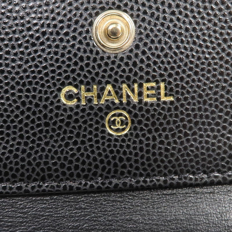 CHANEL 牛皮皮革Wallet金扣錢包-13