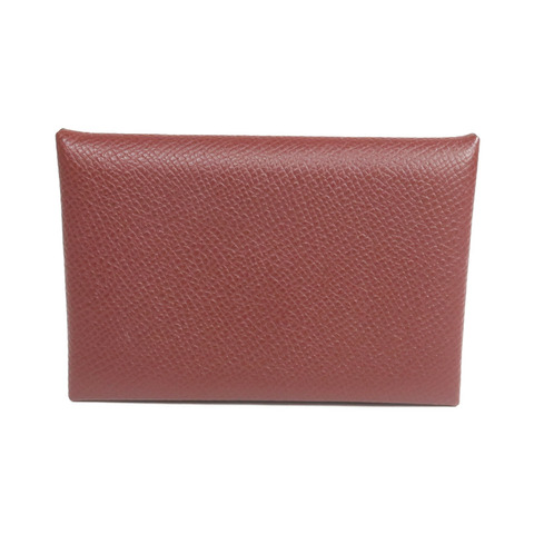 HERMES Epsom皮革Calvi Card Holder銀扣卡片套