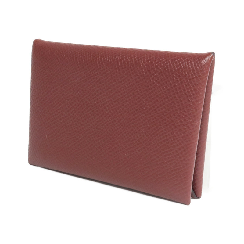 HERMES Epsom皮革Calvi Card Holder銀扣卡片套-1