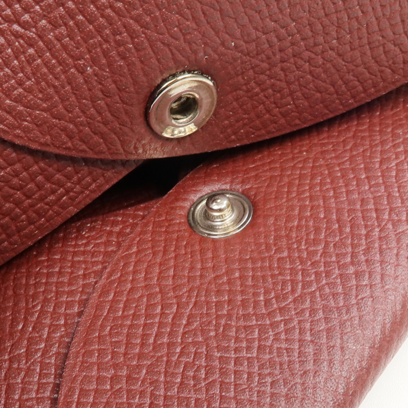 HERMES Epsom皮革Calvi Card Holder銀扣卡片套-9