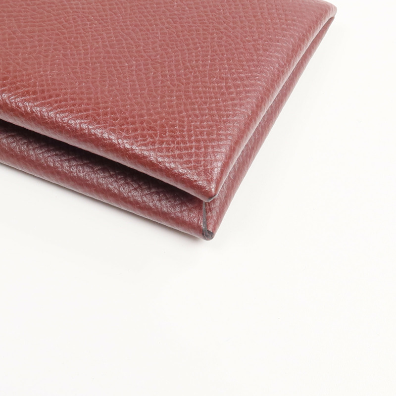 HERMES Epsom皮革Calvi Card Holder銀扣卡片套-10