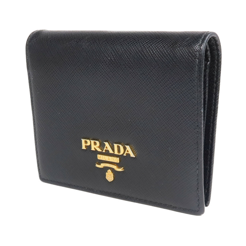 PRADA 牛皮皮革Wallet金扣錢包-1
