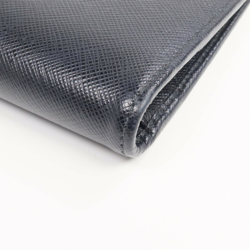 PRADA 牛皮皮革Wallet金扣錢包-12