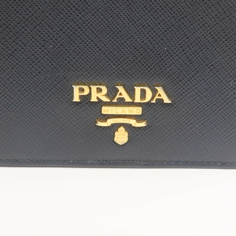 PRADA 牛皮皮革Wallet金扣錢包-13