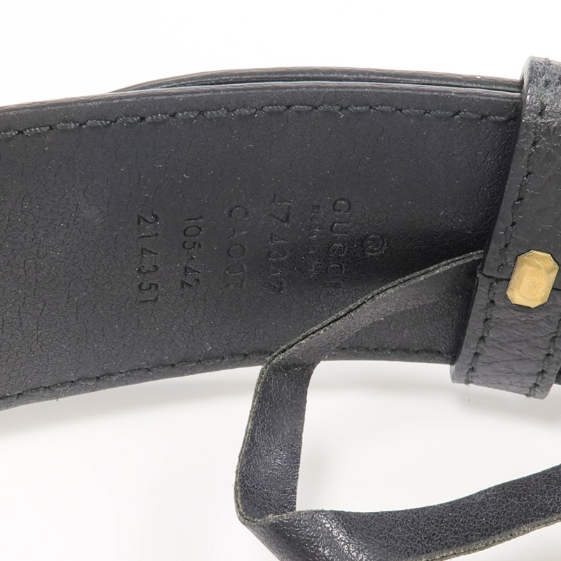 GUCCI 牛皮皮革GG Belt金扣皮帶-4