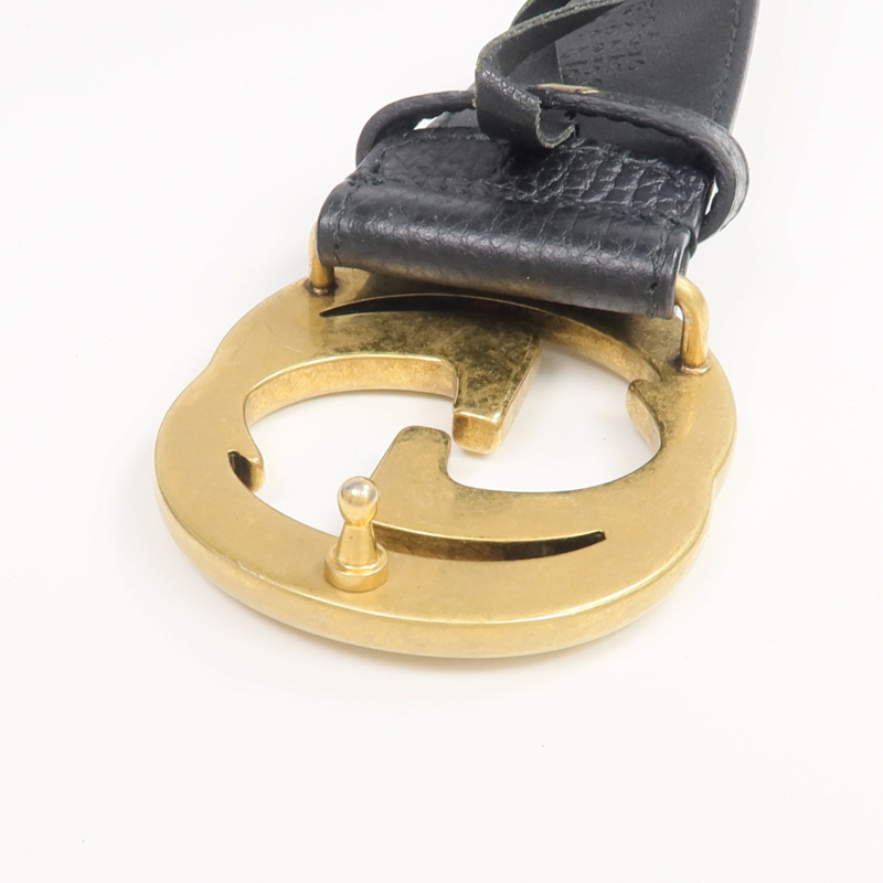 GUCCI 牛皮皮革GG Belt金扣皮帶-6