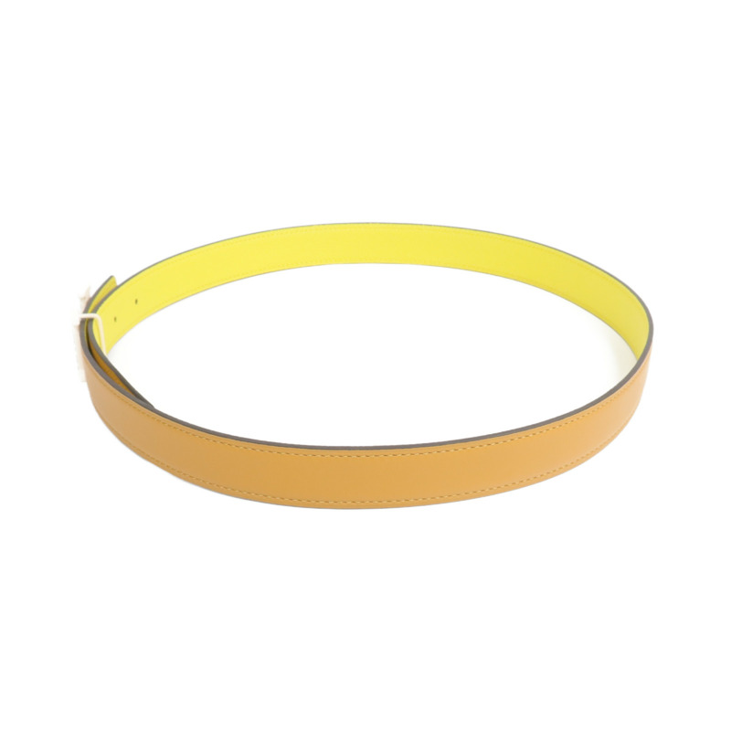 HERMES Swift/Epsom皮革Belt腰帶Biscuit/Jaune Citron-1