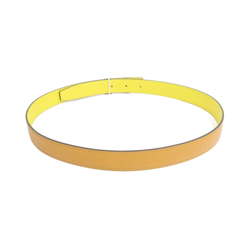HERMES Swift/Epsom皮革Belt腰帶Biscuit/Jaune Citron-2